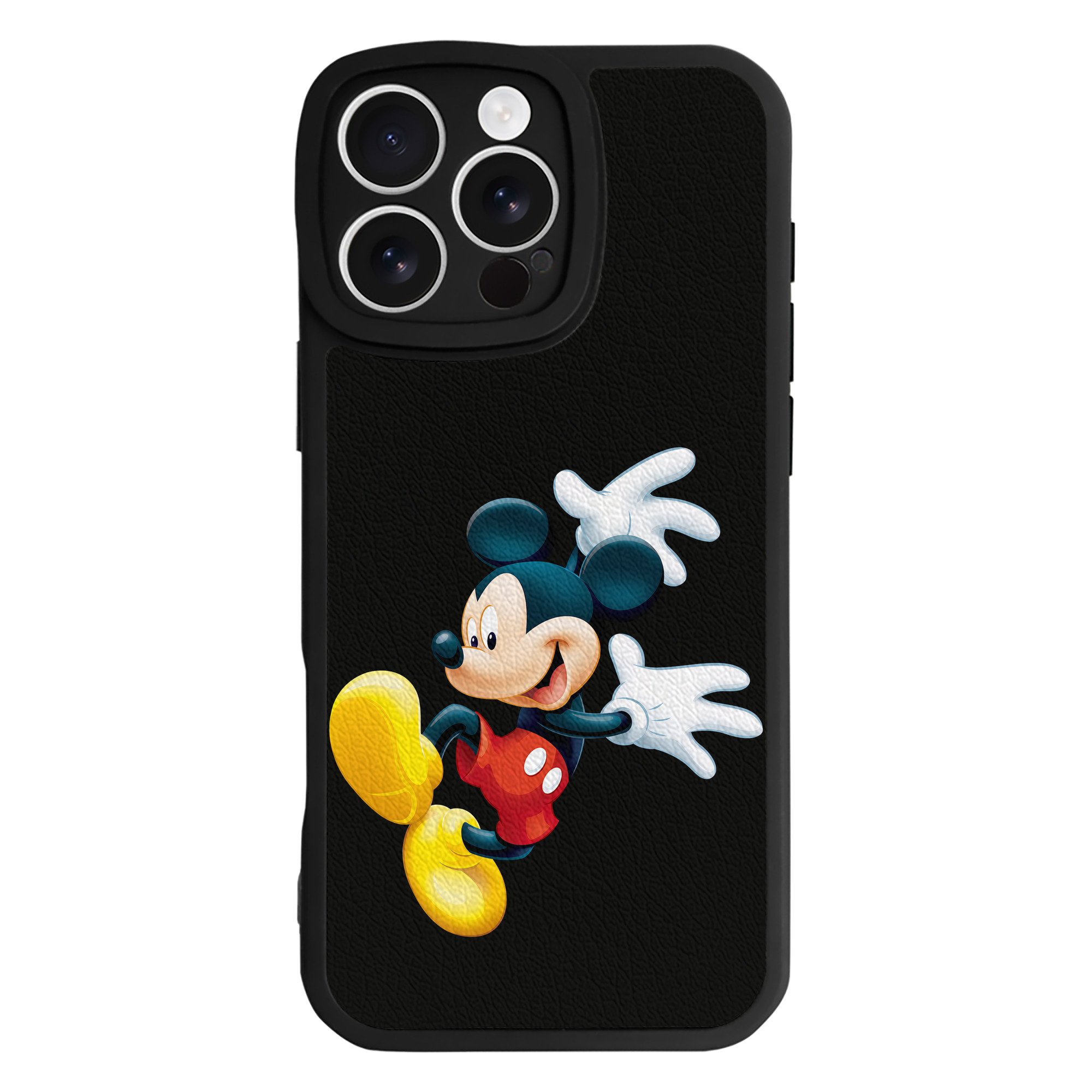 （画像用） ミッキーマウス Mickey Mouse 【iPhone 16シリーズ対応】シリコンスマホケース（レザー調） 材質：シリコン